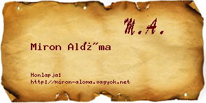 Miron Alóma névjegykártya